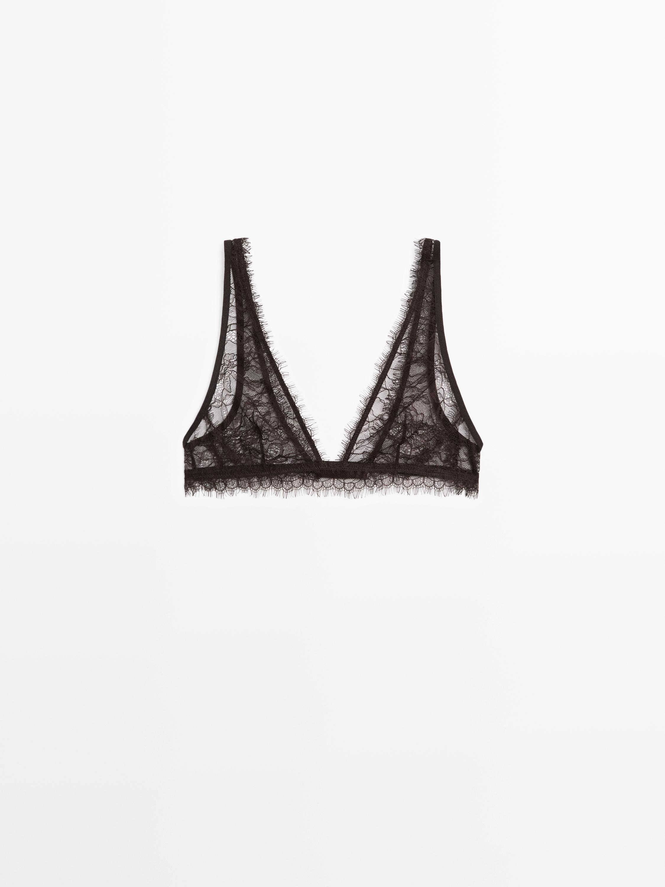 Bralette dentelle détail fleur